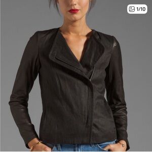 Vince Linen and Leather Jacket